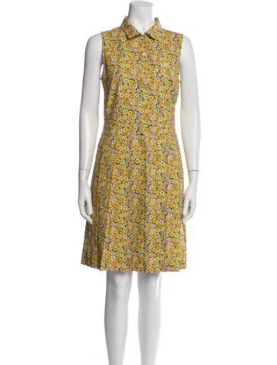 Pre-owned Tory Sport Floral Print Mini Dress In Yellow