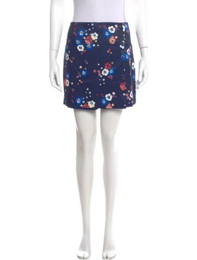 Pre-owned Tory Sport Floral Print Mini Shorts In Blue