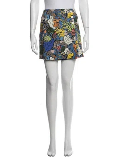 Pre-owned Tory Sport Floral Print Mini Shorts In White