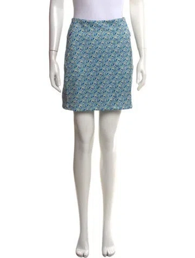 Pre-owned Tory Sport Floral Print Mini Skirt In Green