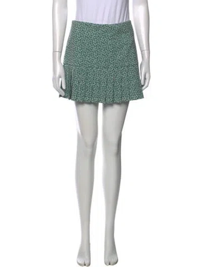 Pre-owned Tory Sport Floral Print Mini Skirt W/ Tags In Green