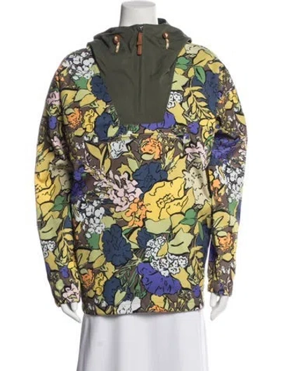 Pre-owned Tory Sport Floral Print Performance Jacket W/ Tags In Green