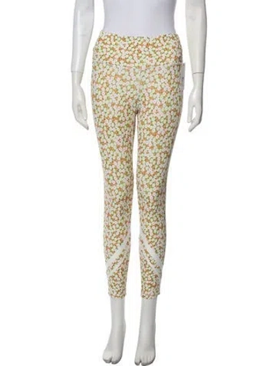 Pre-owned Tory Sport Floral Print Skinny Leg Pants In Neutral