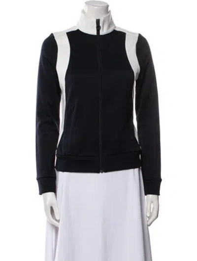 Pre-owned Tory Sport Graphic Print Bomber Jacket In Blue