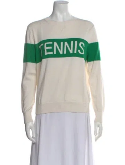 Pre-owned Tory Sport Graphic Print Crew Neck Sweater In Neutral