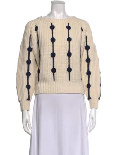 Pre-owned Tory Sport Graphic Print Crew Neck Sweater In Neutrals