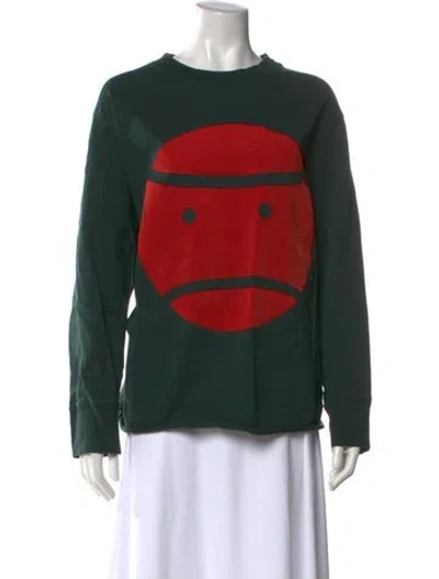 Pre-owned Tory Sport Graphic Print Crew Neck Sweatshirt In Green