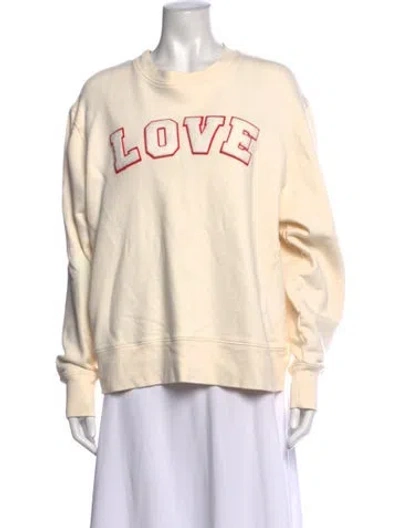 Pre-owned Tory Sport Graphic Print Crew Neck Sweatshirt In Neutrals