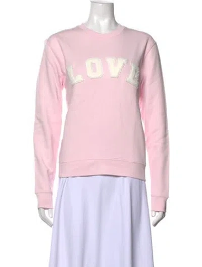 Pre-owned Tory Sport Graphic Print Crew Neck Sweatshirt In Pink