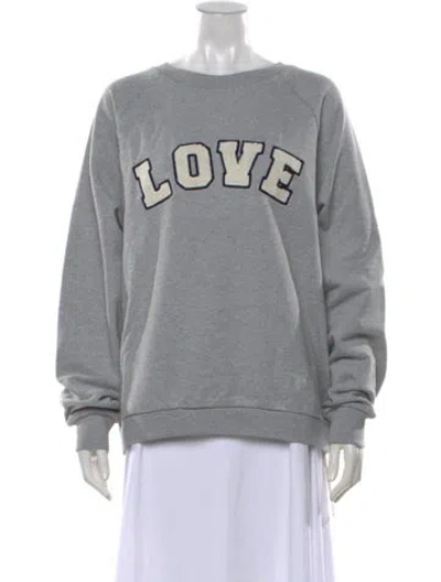 Pre-owned Tory Sport Graphic Print Crew Neck Sweatshirt W/ Tags In Grey