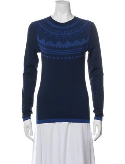 Pre-owned Tory Sport Graphic Print Crew Neck Top In Blue