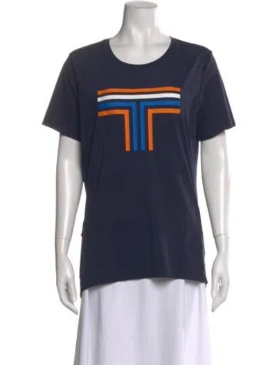 Pre-owned Tory Sport Graphic Print Crew Neck T-shirt In Blue