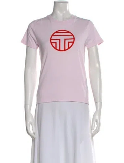 Pre-owned Tory Sport Graphic Print Crew Neck T-shirt In Pink