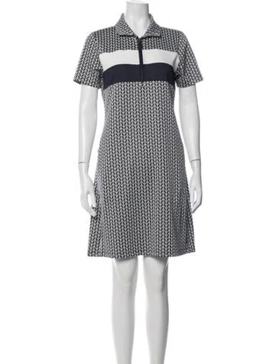 Pre-owned Tory Sport Graphic Print Knee-length Dress In Blue