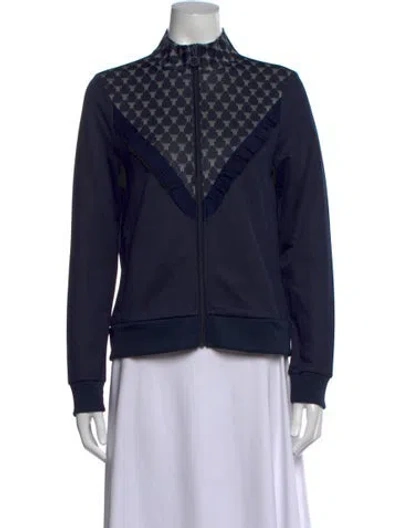 Pre-owned Tory Sport Graphic Print Long Sleeve Sweatshirt In Blue