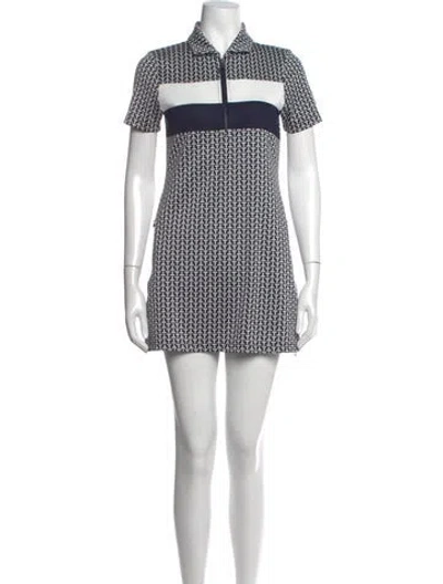 Pre-owned Tory Sport Graphic Print Mini Dress In Blue