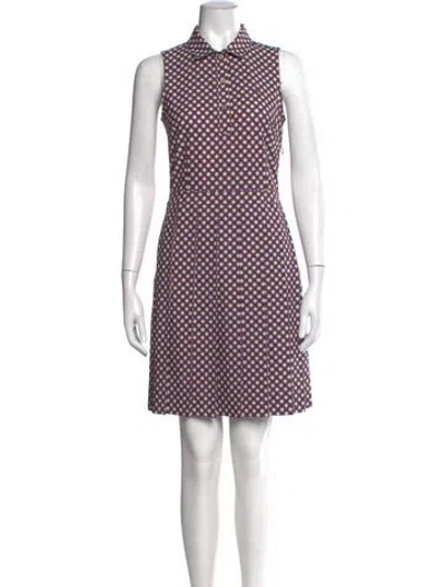 Pre-owned Tory Sport Graphic Print Mini Dress In Brown