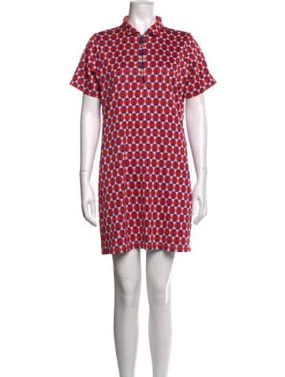 Pre-owned Tory Sport Graphic Print Mini Dress In Red