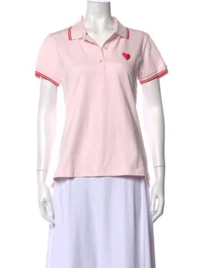 Pre-owned Tory Sport Graphic Print Short Sleeve Polo In Pink