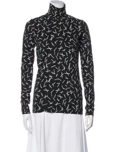 Pre-owned Tory Sport Graphic Print Turtleneck Top W/ Tags In Multi