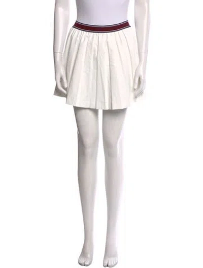 Pre-owned Tory Sport Grosgrain Trim Mini Skirt In White