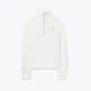 Tory Sport Tory Burch Heavy French Terry Half-zip Sweatshirt In Snow White