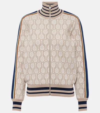 Tory Sport Jacquard Track Jacket In Multicoloured
