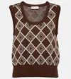 Tory Sport Jacquard Vest In Rustico Diamond Deco