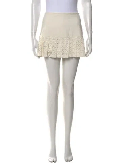 Pre-owned Tory Sport Lace Pattern Mini Skirt In White