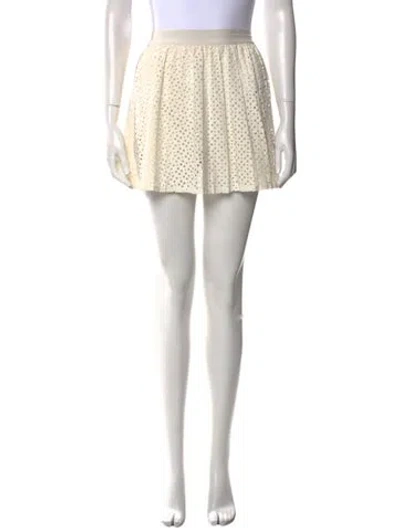 Pre-owned Tory Sport Lasercut Accents Mini Skirt In White