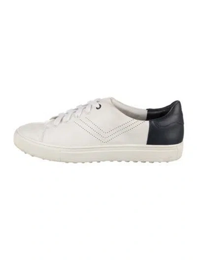 Pre-owned Tory Sport Leather Athletic Sneakers In Blue/white