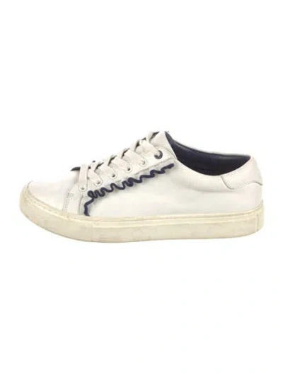 Pre-owned Tory Sport Leather Ruffle Embellishment Sneakers In Multi