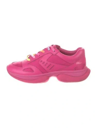 Pre-owned Tory Sport Leather Sneakers In Pink