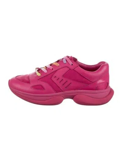 Pre-owned Tory Sport Leather Sneakers In Pink
