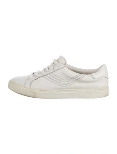 Pre-owned Tory Sport Leather Sneakers In White