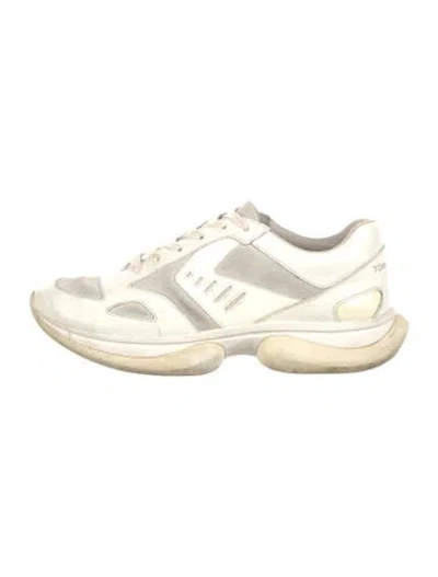 Pre-owned Tory Sport Leather Sneakers In White