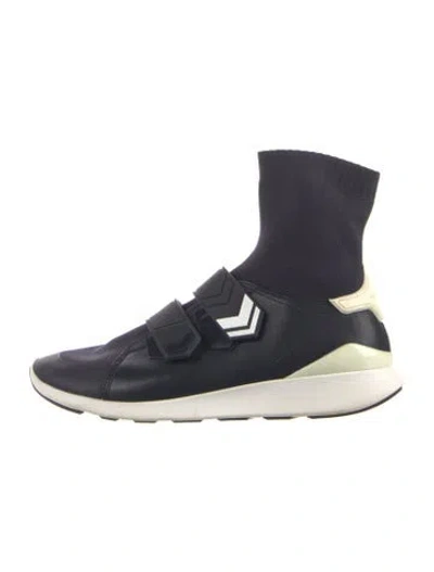 Pre-owned Tory Sport Leather Sock Sneakers In Blue