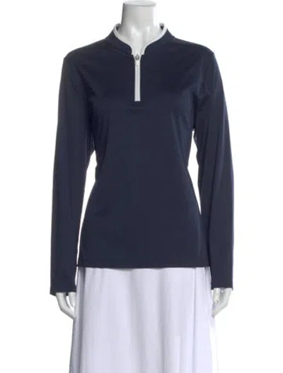 Pre-owned Tory Sport Long Sleeve Polo In Blue