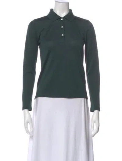 Pre-owned Tory Sport Long Sleeve Polo In Green