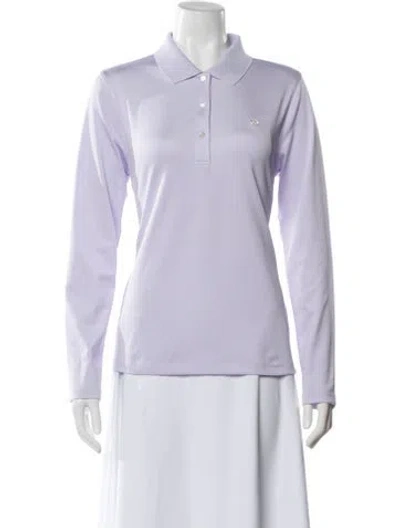 Pre-owned Tory Sport Long Sleeve Polo In Purple