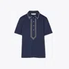 Tory Sport Tory Burch Retro Mercerized Cotton Polo In Tory Navy