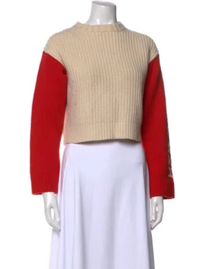 Pre-owned Tory Sport Merino Wool Colorblock Pattern Sweater