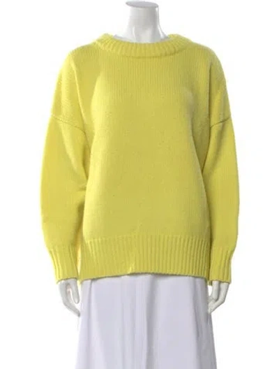 Pre-owned Tory Sport Merino Wool Crew Neck Sweater In Green