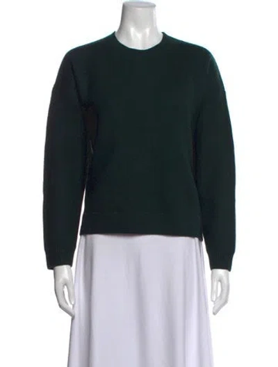 Pre-owned Tory Sport Merino Wool Crew Neck Sweater In Green
