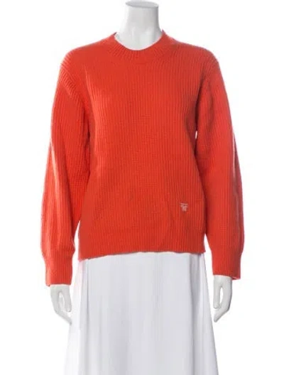 Pre-owned Tory Sport Merino Wool Crew Neck Sweater In Orange