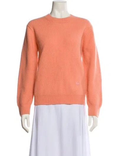 Pre-owned Tory Sport Merino Wool Crew Neck Sweater In Pink