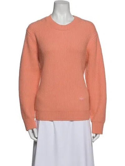 Pre-owned Tory Sport Merino Wool Crew Neck Sweatshirt In Orange