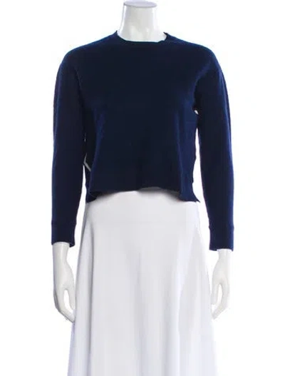 Pre-owned Tory Sport Merino Wool Crew Neck Top In Blue