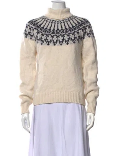 Pre-owned Tory Sport Merino Wool Graphic Print Sweater In Blue/neutrals