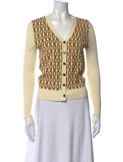 Pre-owned Tory Sport Merino Wool Graphic Print Sweater In Neutrals